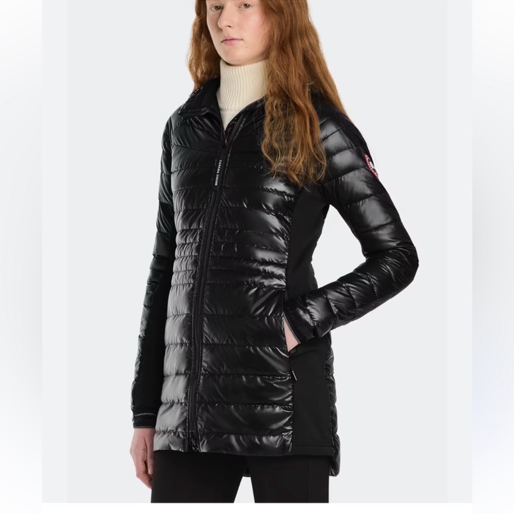Canada Goose Women's Shiny Black hybridge Larde hooded coat